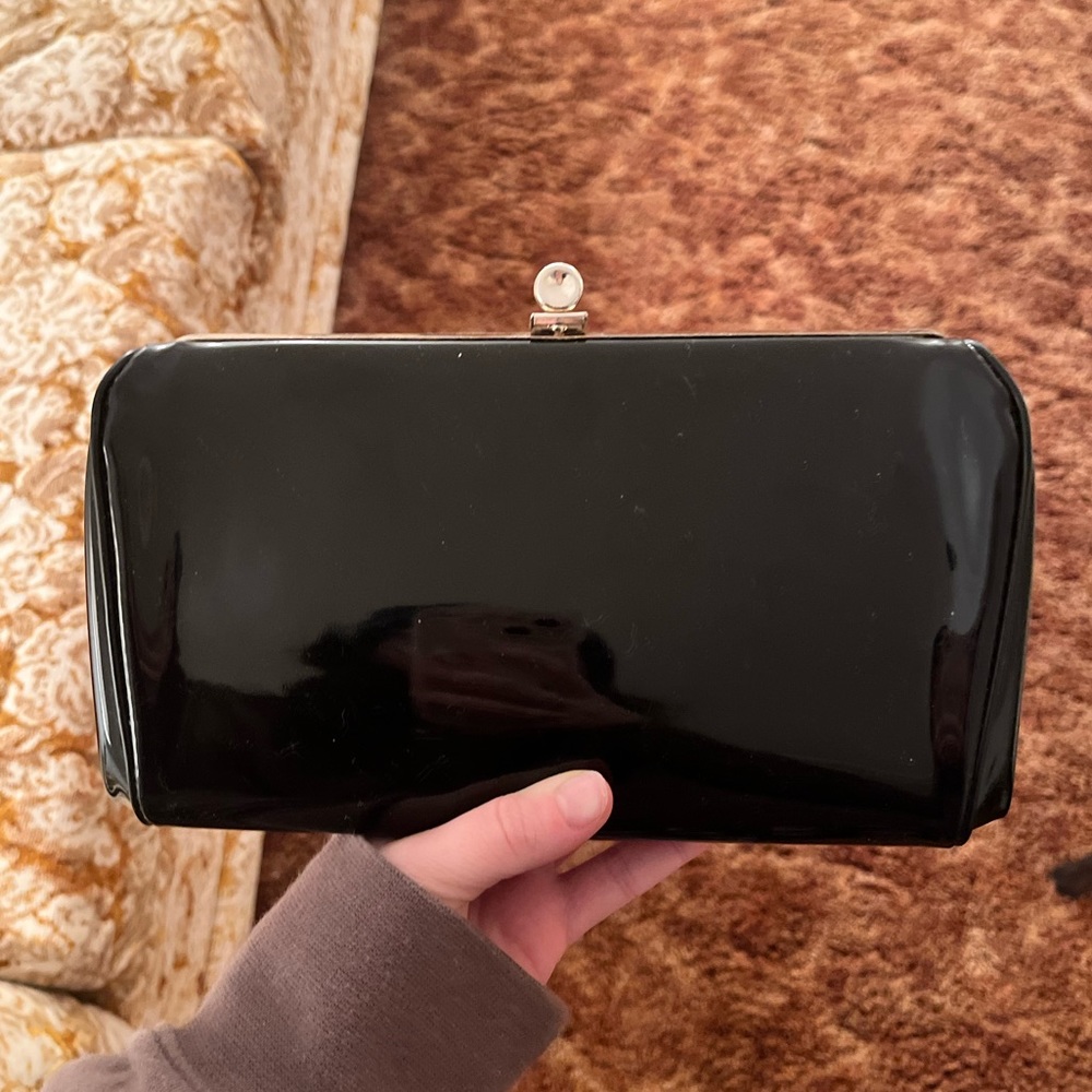 Vintage Patent Black Evening Bag